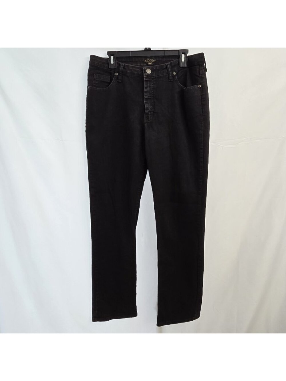 Riders by Lee Classic Straight Fit Jeans Women's 14 Black Charcoal Wash Cotton